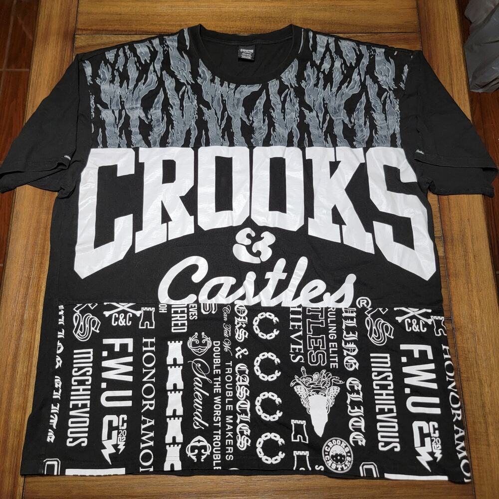 Crooks & Castles Black Unisex Tee - Size 3XL